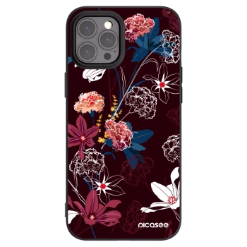 Picasee Μαύρη θήκη σιλικόνης για Apple iPhone 12 Pro Max - Dark Meadow