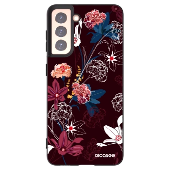 Picasee Μαύρη θήκη σιλικόνης για Samsung Galaxy S21 5G G991B - Dark Meadow