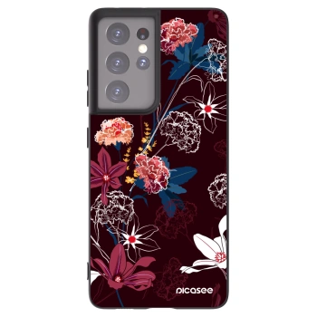 Picasee Μαύρη θήκη σιλικόνης για Samsung Galaxy S21 Ultra 5G G998B - Dark Meadow