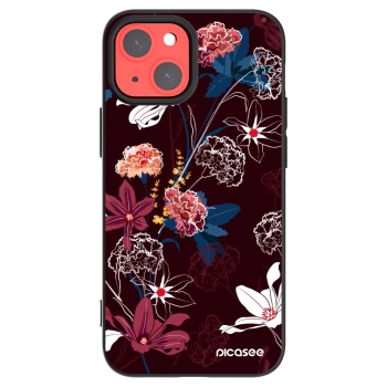 Picasee Μαύρη θήκη σιλικόνης για Apple iPhone 13 mini - Dark Meadow