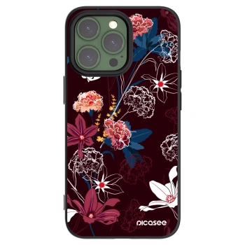 Picasee Μαύρη θήκη σιλικόνης για Apple iPhone 13 Pro - Dark Meadow