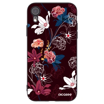 Picasee Μαύρη θήκη σιλικόνης για Apple iPhone XR - Dark Meadow
