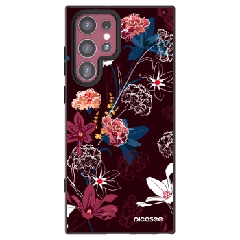 Picasee Μαύρη θήκη σιλικόνης για Samsung Galaxy S22 Ultra 5G - Dark Meadow