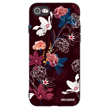 Picasee Μαύρη θήκη σιλικόνης για Apple iPhone SE 2022 - Dark Meadow