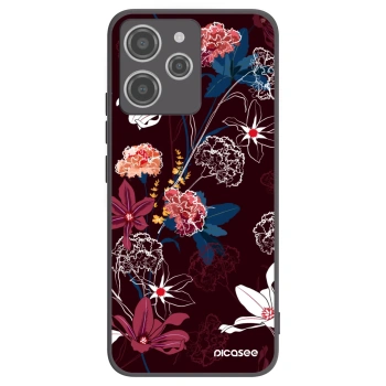 Picasee Μαύρη θήκη σιλικόνης για Xiaomi Redmi 12 4G - Dark Meadow