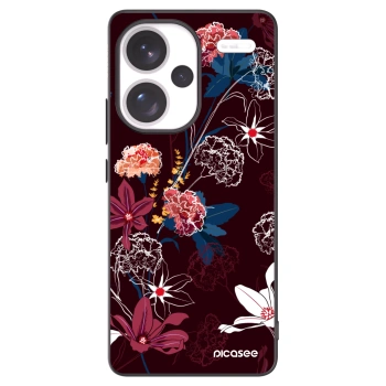 Picasee Μαύρη θήκη σιλικόνης για Xiaomi Redmi Note 13 Pro+ 5G - Dark Meadow