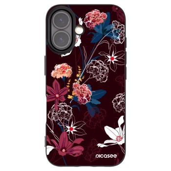 Picasee Μαύρη θήκη σιλικόνης για Apple iPhone 16 - Dark Meadow