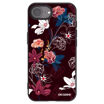 Picasee Μαύρη θήκη σιλικόνης για Apple iPhone 16e - Dark Meadow