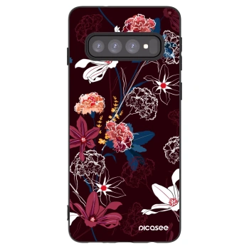 Picasee Μαύρη θήκη σιλικόνης για Samsung Galaxy S10 G973 - Dark Meadow