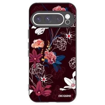 Picasee Μαύρη θήκη σιλικόνης για Google Pixel 9 Pro XL - Dark Meadow