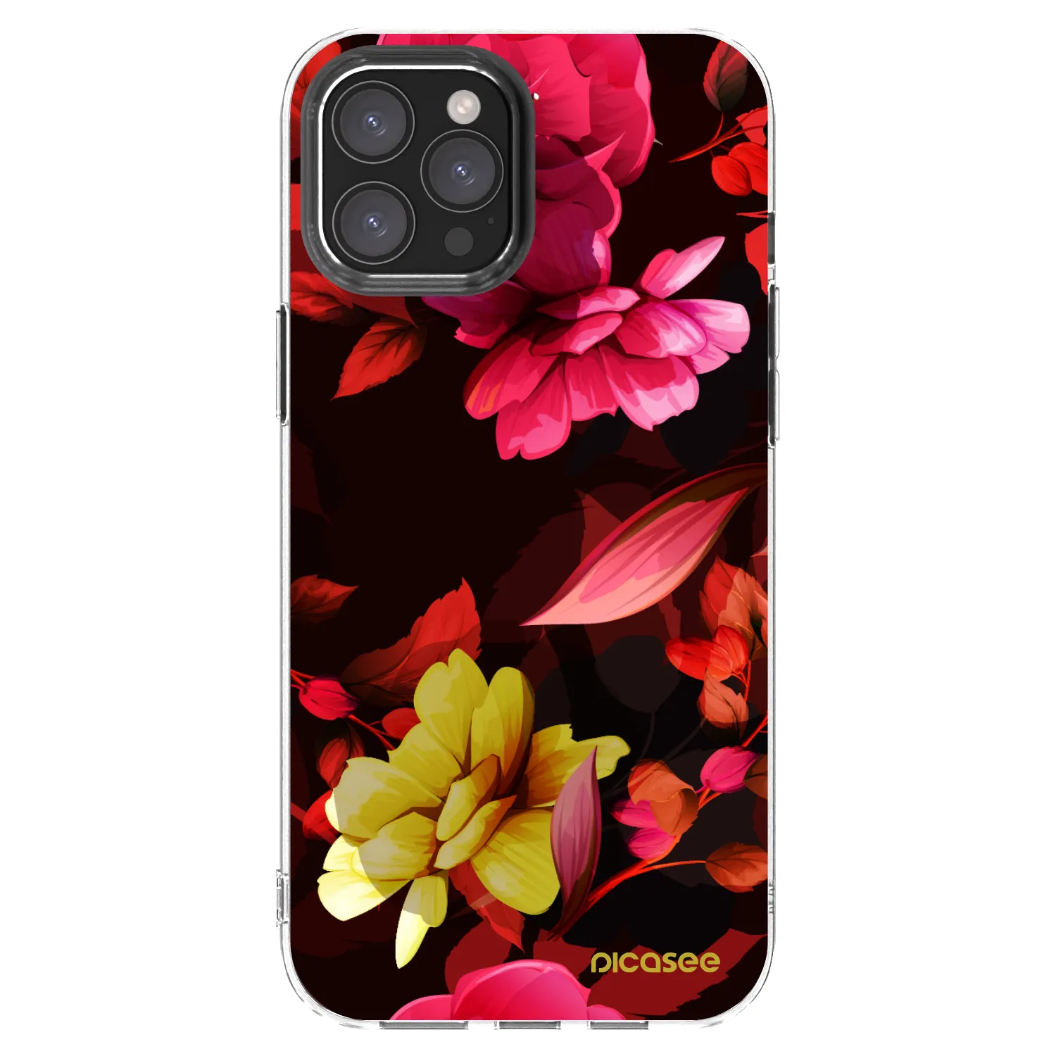 Picasee διαφανής θήκη σιλικόνης Apple iPhone 12 Pro Max - Dark Peonny