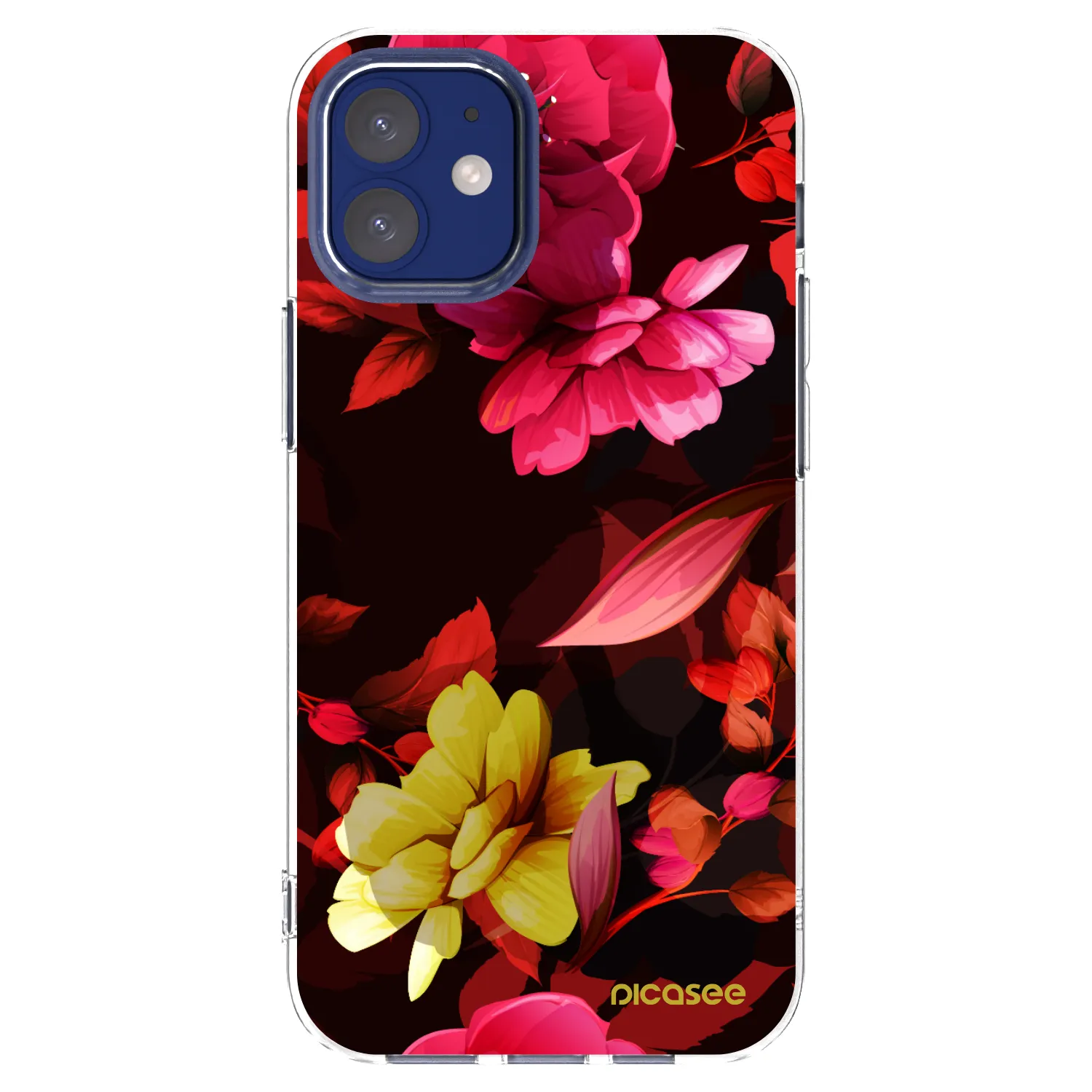 Picasee διαφανής θήκη σιλικόνης Apple iPhone 12 mini - Dark Peonny