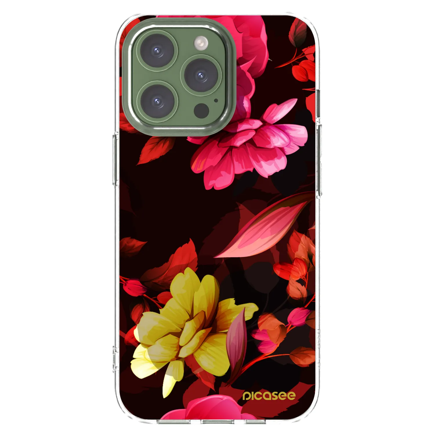 Picasee διαφανής θήκη σιλικόνης Apple iPhone 13 Pro - Dark Peonny