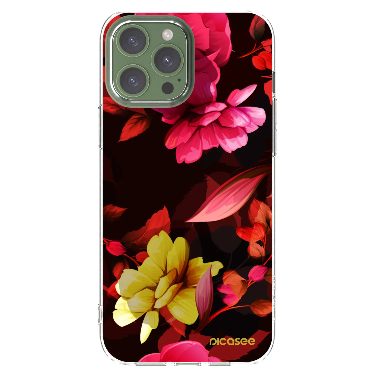Picasee διαφανής θήκη σιλικόνης Apple iPhone 13 Pro Max - Dark Peonny