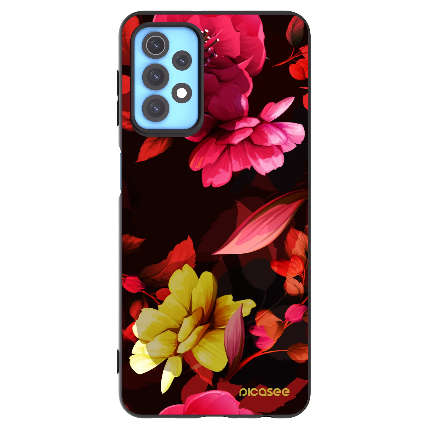Picasee Μαύρη θήκη σιλικόνης για Samsung Galaxy A32 4G SM-A325F - Dark Peonny