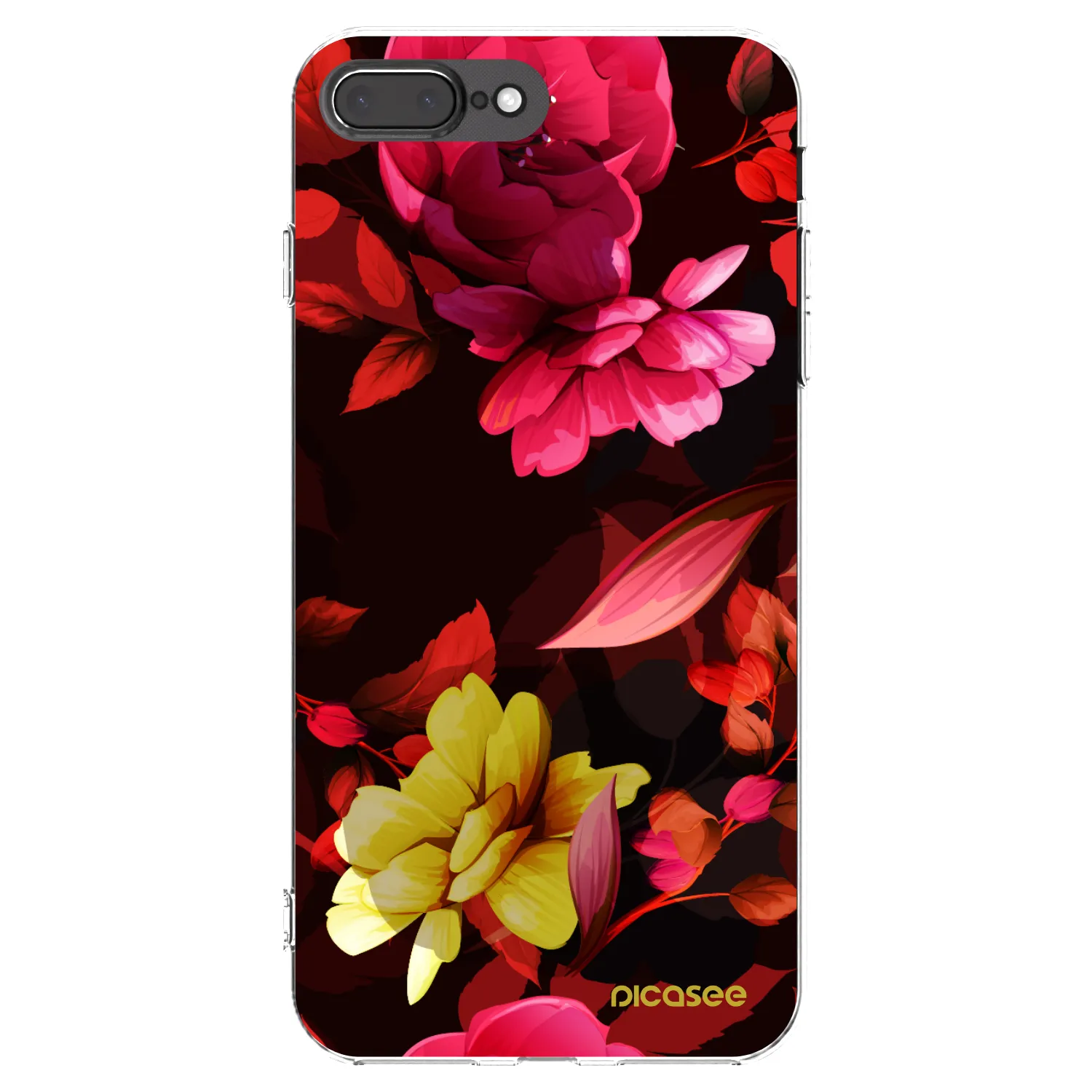 Picasee διαφανής θήκη σιλικόνης Apple iPhone 7 Plus - Dark Peonny