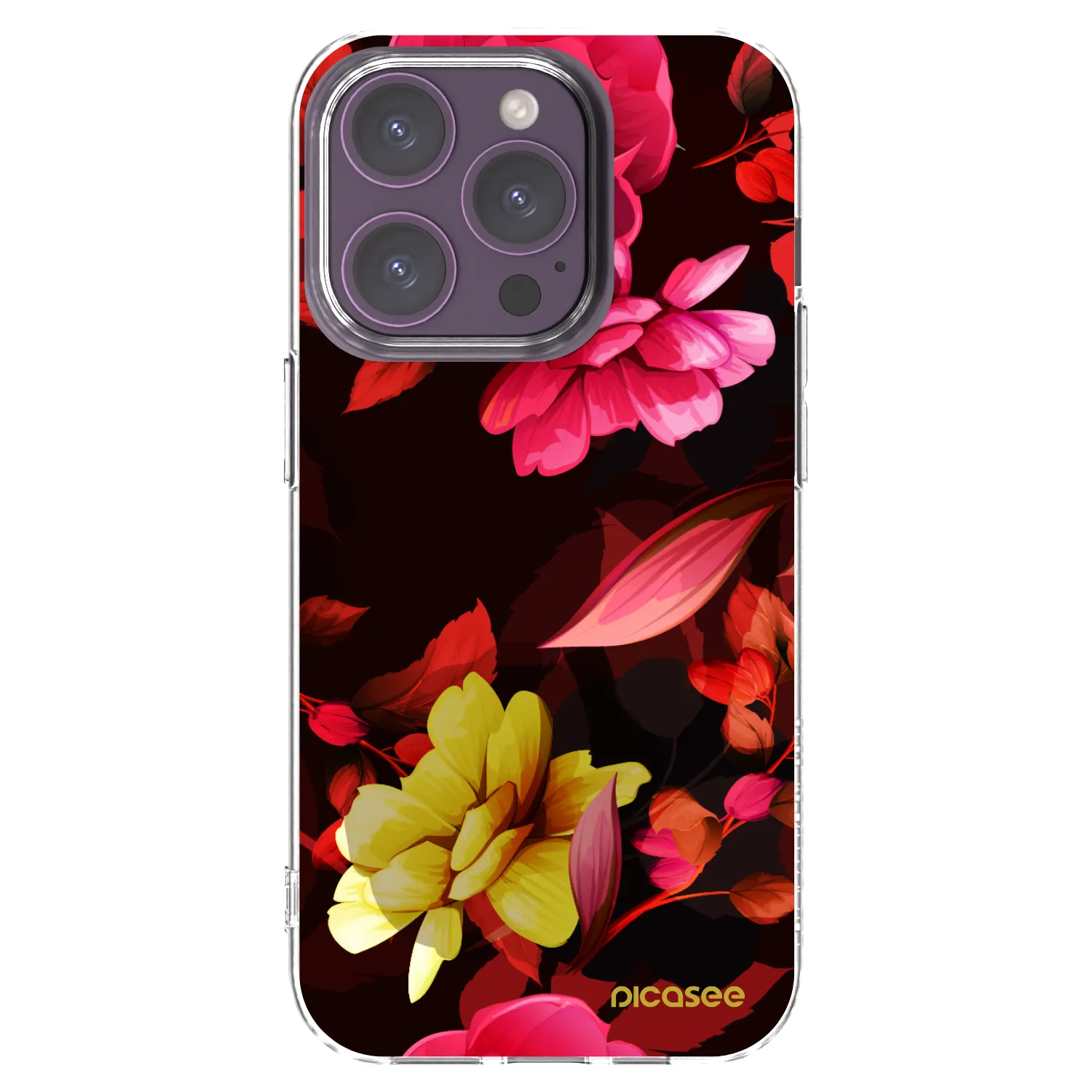 Picasee διαφανής θήκη σιλικόνης Apple iPhone 14 Pro - Dark Peonny