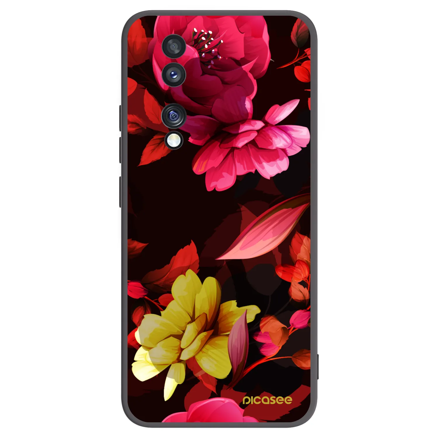Picasee Μαύρη θήκη σιλικόνης για Honor 70 - Dark Peonny