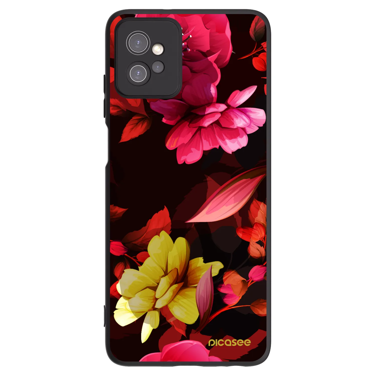 Picasee Μαύρη θήκη σιλικόνης για Motorola Moto G32 - Dark Peonny