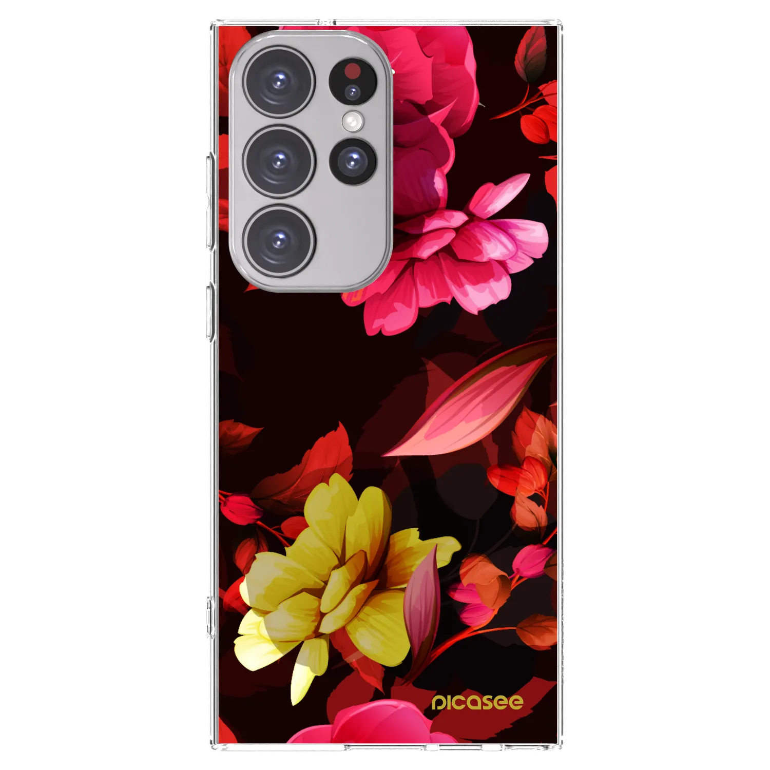 Picasee διαφανής θήκη σιλικόνης Samsung Galaxy S23 Ultra 5G - Dark Peonny