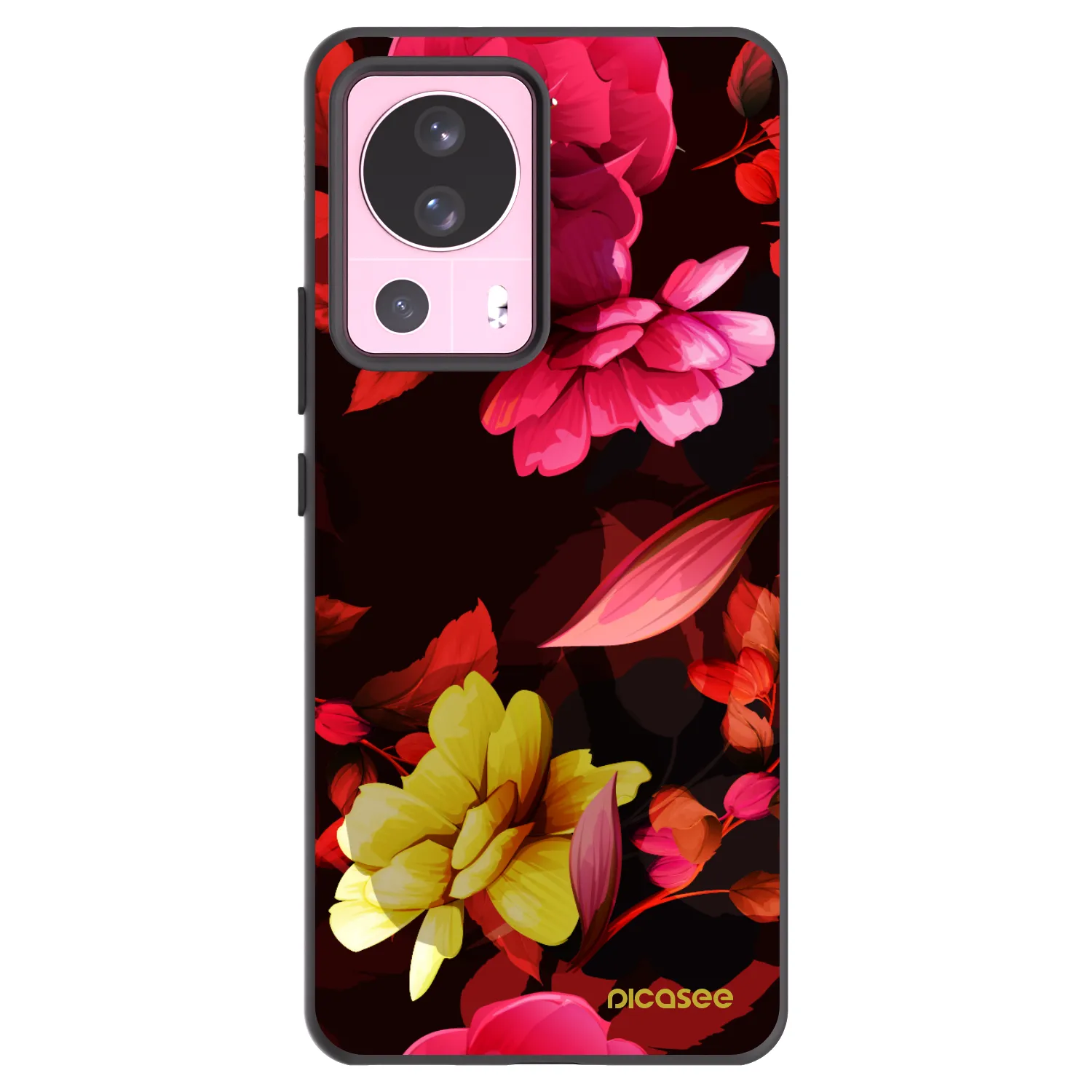 Picasee Μαύρη θήκη σιλικόνης για Xiaomi 13 Lite - Dark Peonny