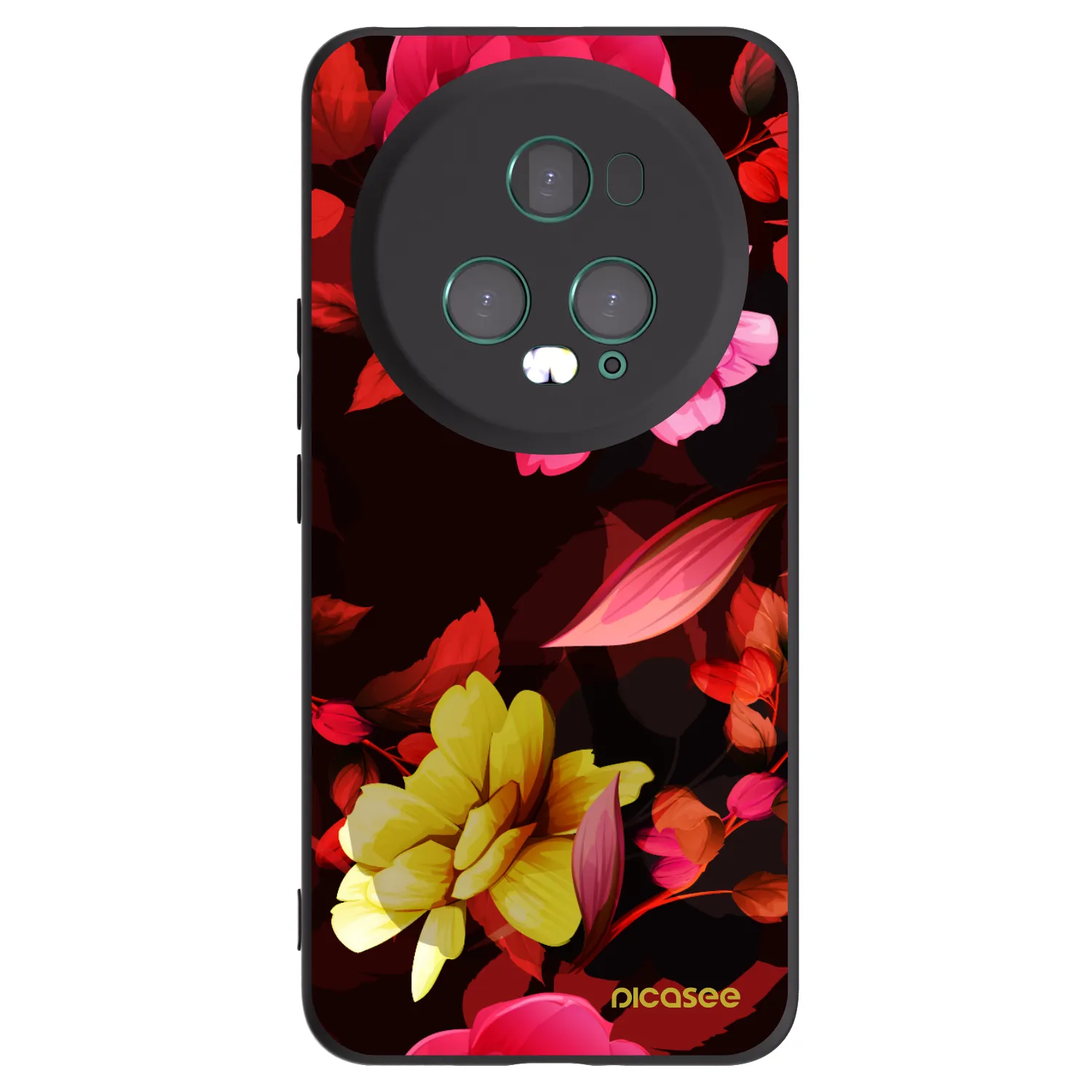 Picasee Μαύρη θήκη σιλικόνης για Honor Magic5 Pro - Dark Peonny