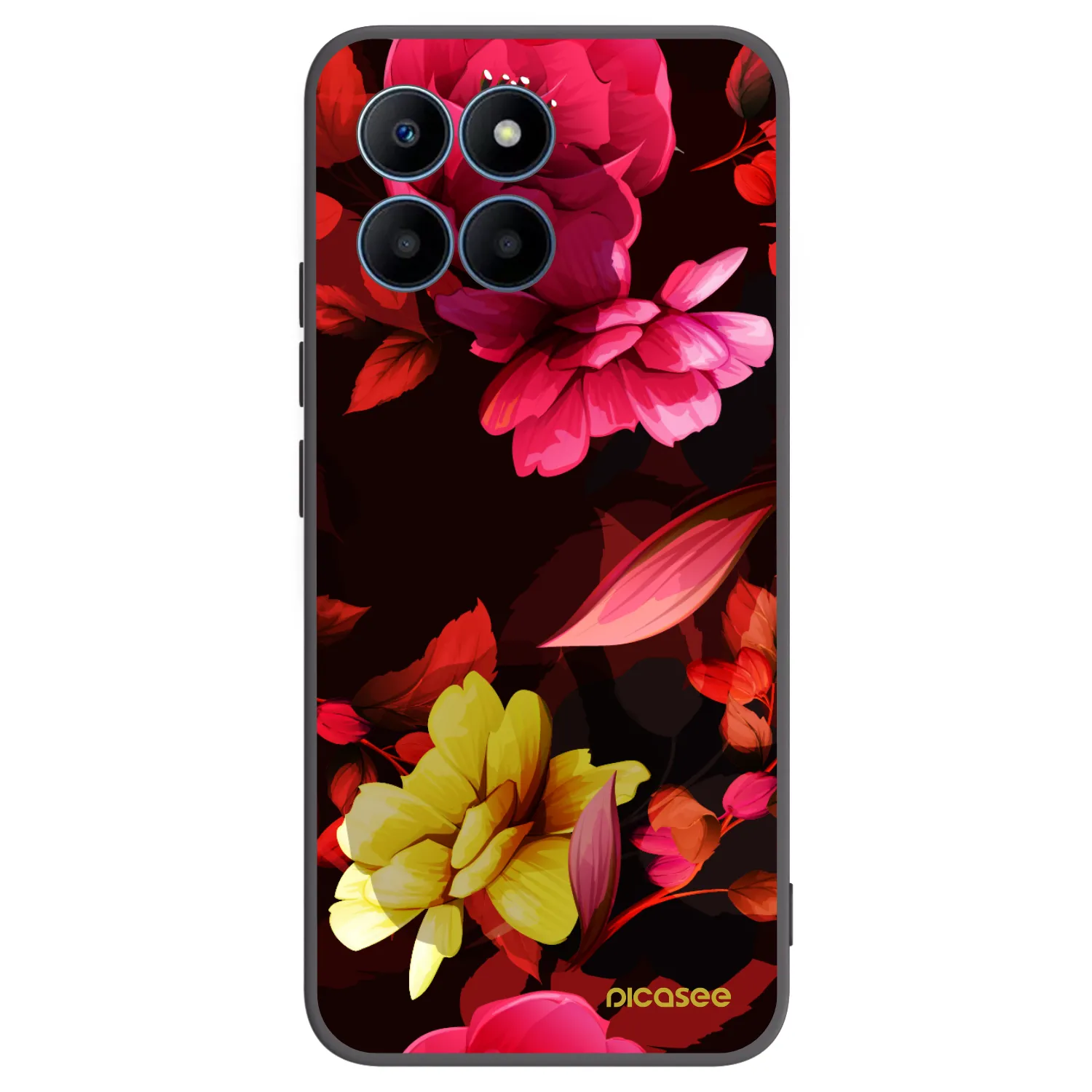 Picasee Μαύρη θήκη σιλικόνης για Honor 70 Lite - Dark Peonny