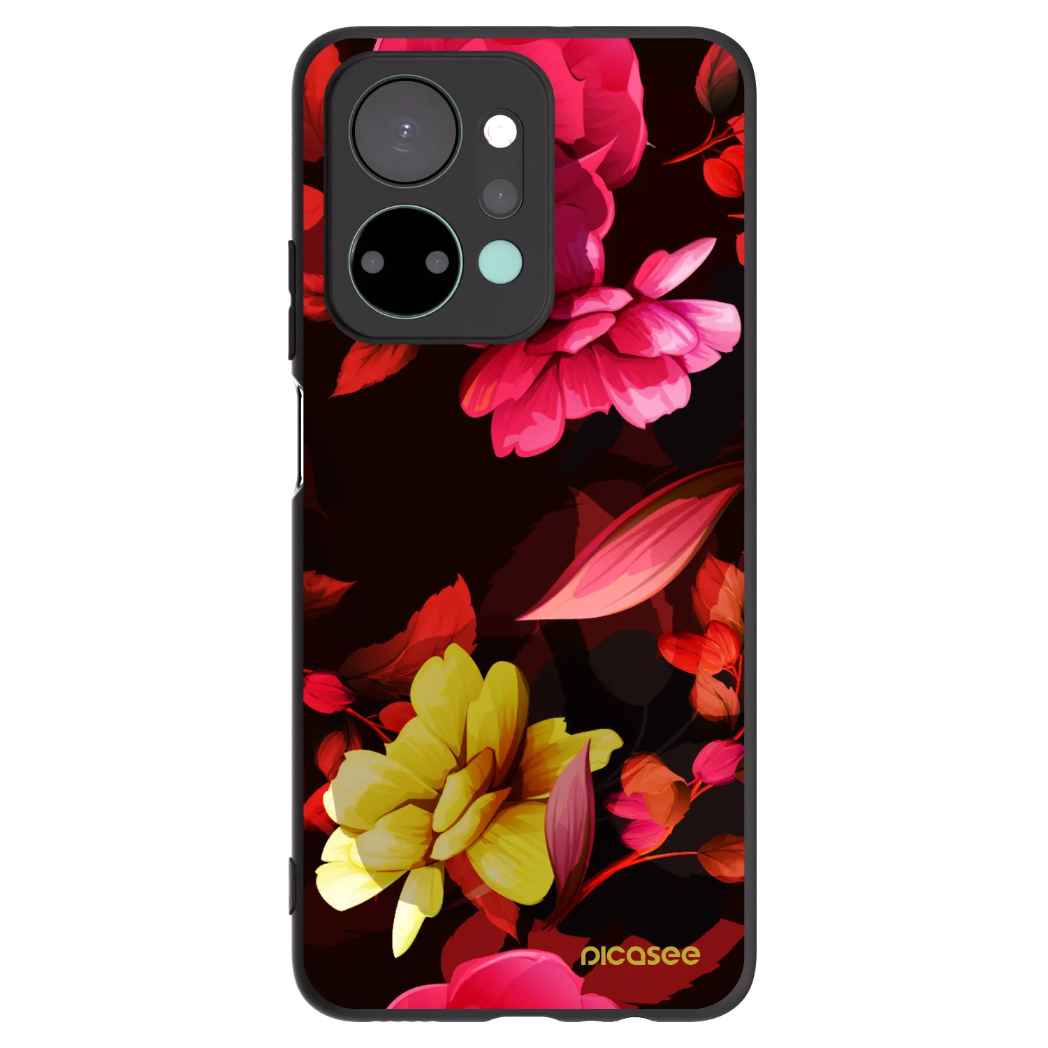 Picasee Μαύρη θήκη σιλικόνης για Honor X7a - Dark Peonny