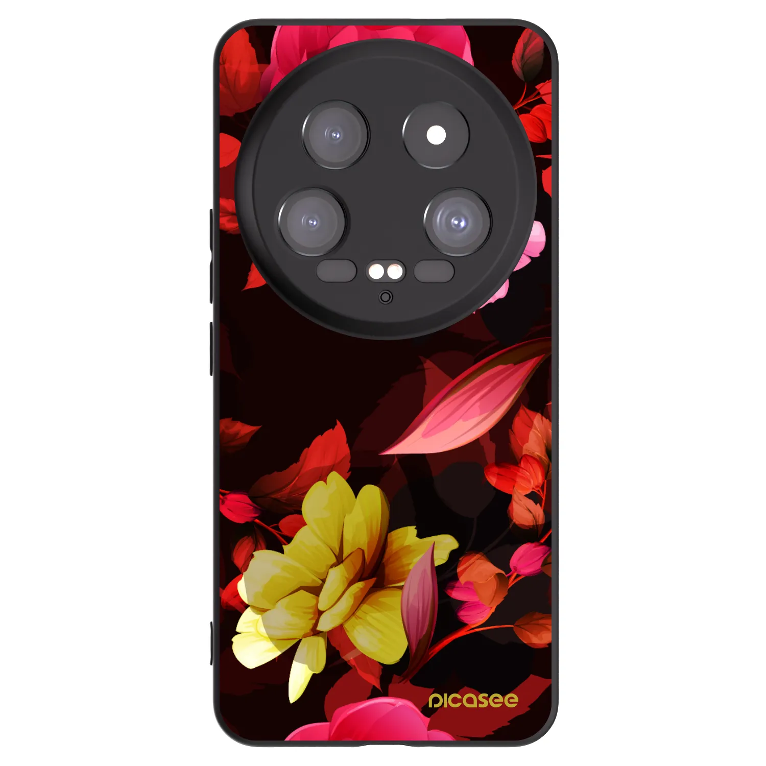 Picasee Μαύρη θήκη σιλικόνης για Xiaomi 14 Ultra - Dark Peonny