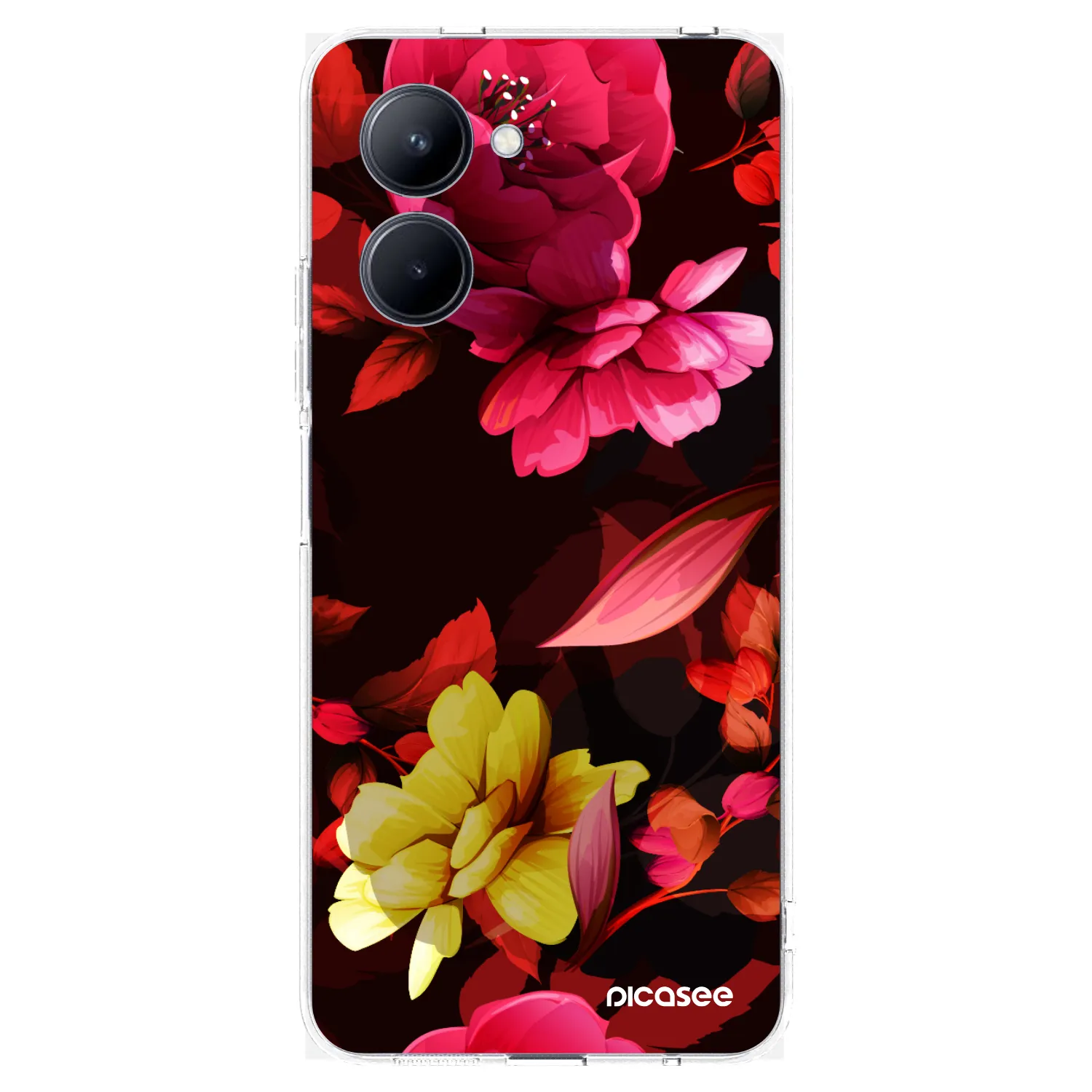 Picasee διαφανής θήκη σιλικόνης Realme C33 (2023) - Dark Peonny
