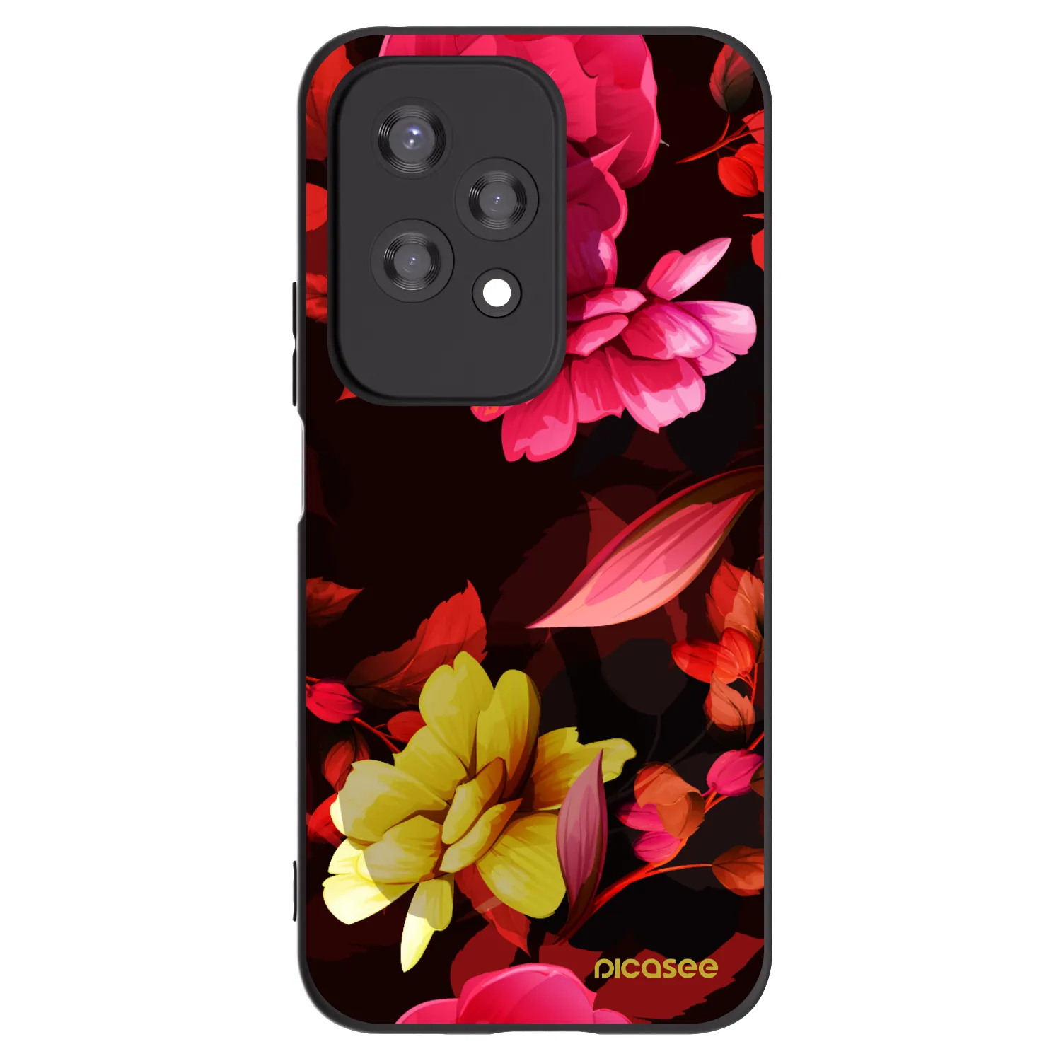 Picasee Μαύρη θήκη σιλικόνης για Honor 200 Lite - Dark Peonny