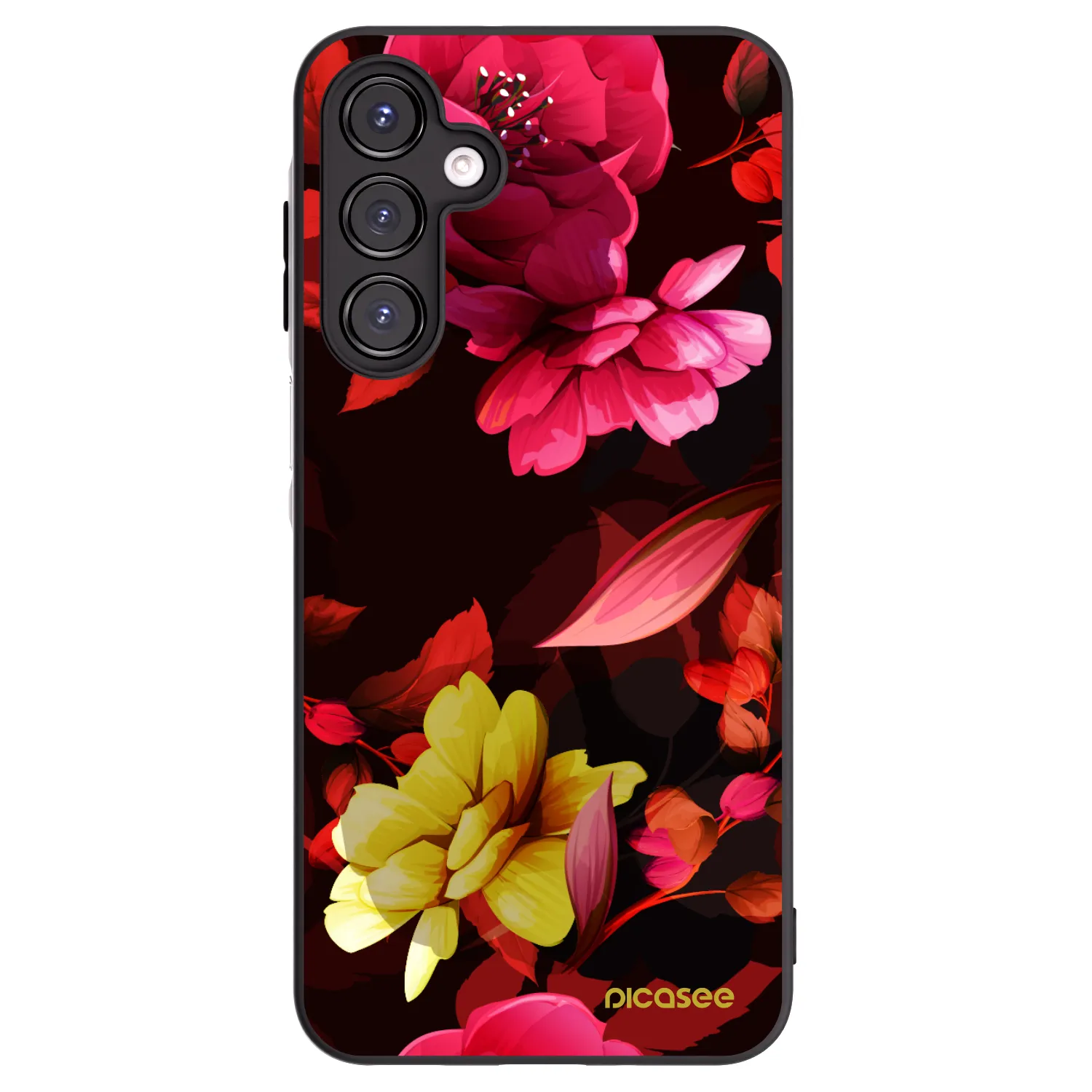 Picasee Μαύρη θήκη σιλικόνης για Samsung Galaxy A16 5G - Dark Peonny