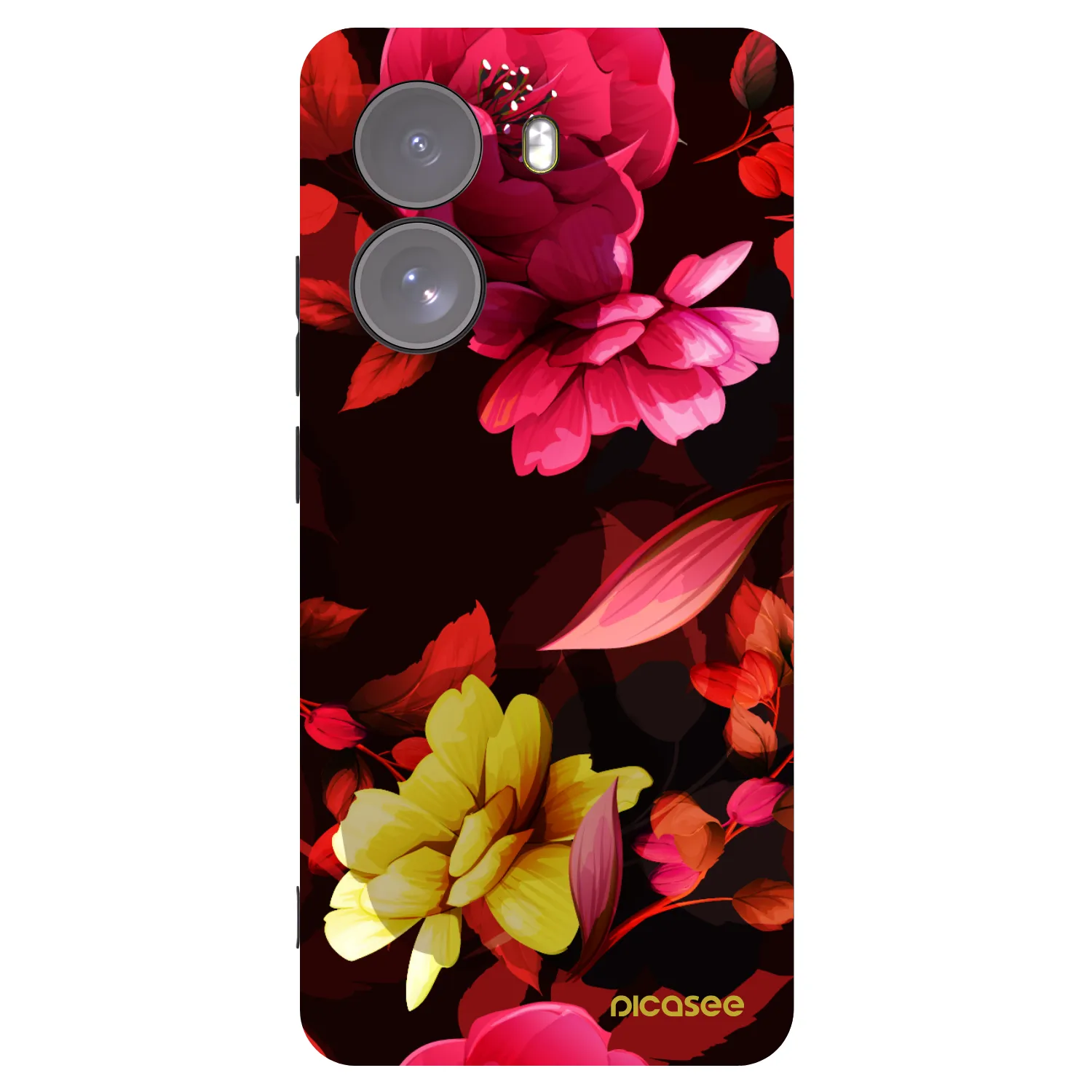 Picasee Μαύρη θήκη σιλικόνης για Xiaomi Poco X7 - Dark Peonny
