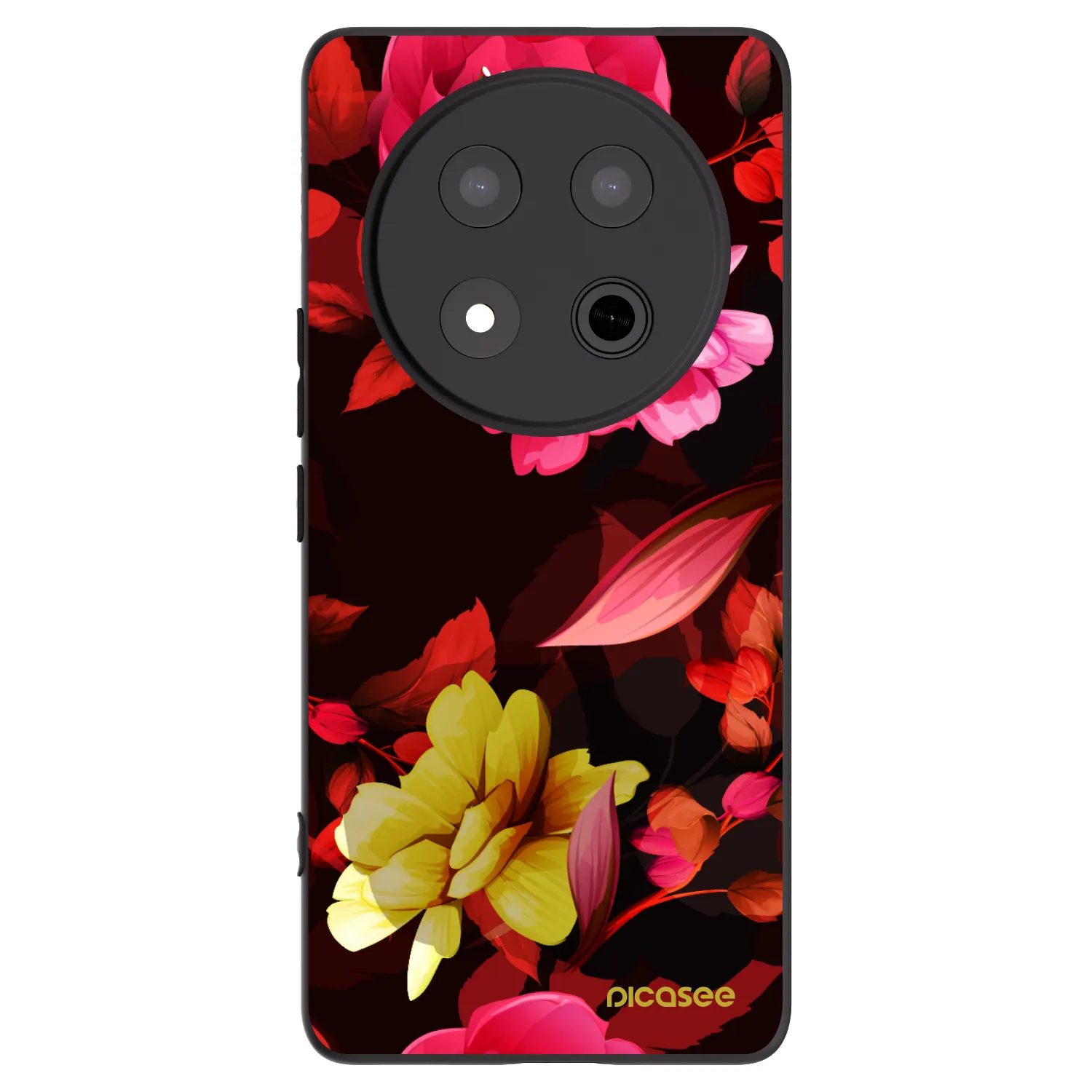Picasee Μαύρη θήκη σιλικόνης για Honor Magic7 Lite 5G - Dark Peonny