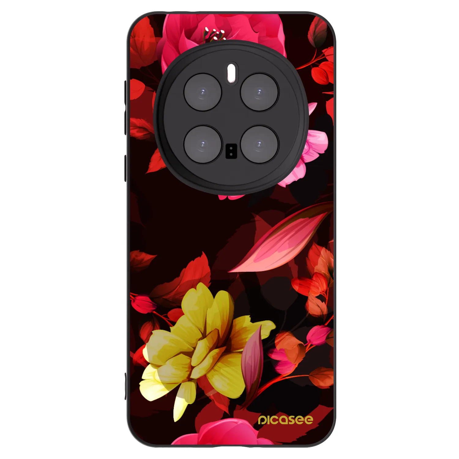 Picasee Μαύρη θήκη σιλικόνης για Honor Magic7 Pro 5G - Dark Peonny