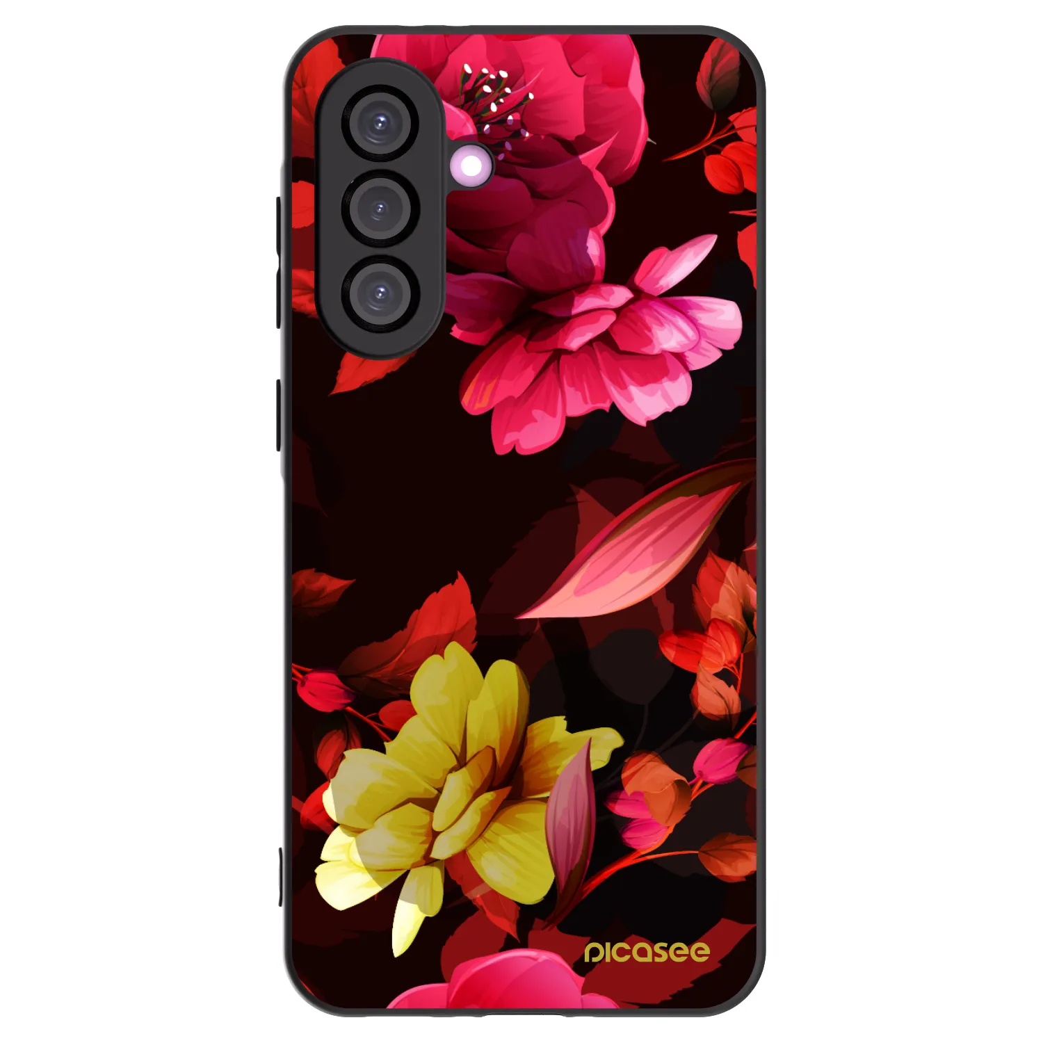 Picasee Μαύρη θήκη σιλικόνης για Samsung Galaxy A56 5G A566B - Dark Peonny