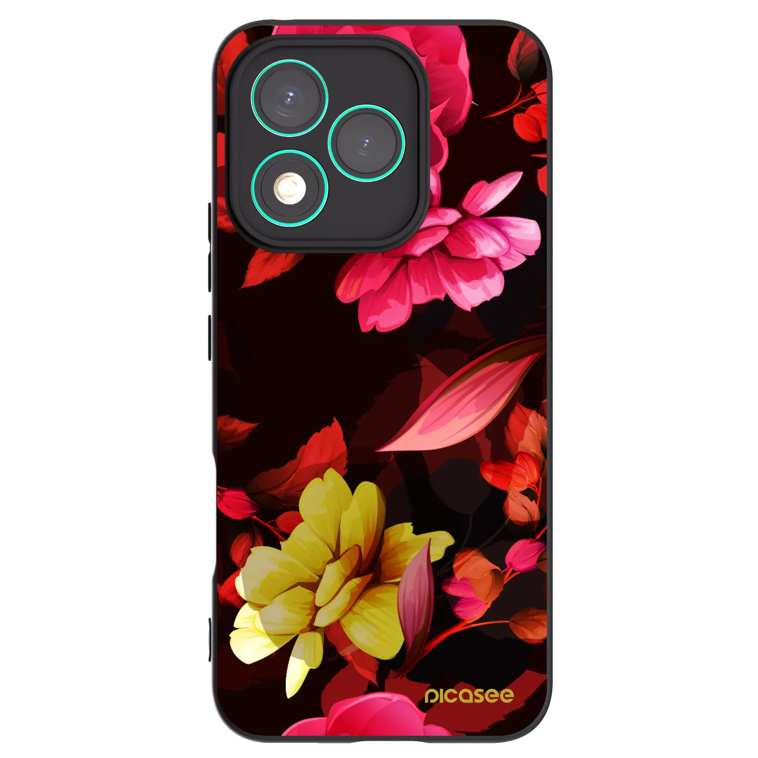 Picasee Μαύρη θήκη σιλικόνης για Honor 400 Lite 5G - Dark Peonny
