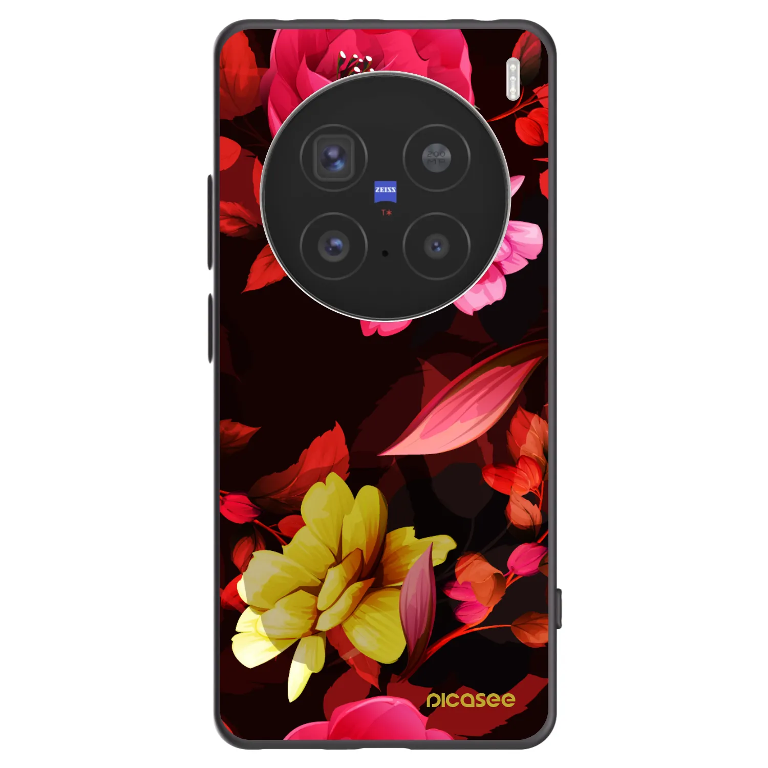 Picasee Μαύρη θήκη σιλικόνης για Vivo X200 Pro - Dark Peonny