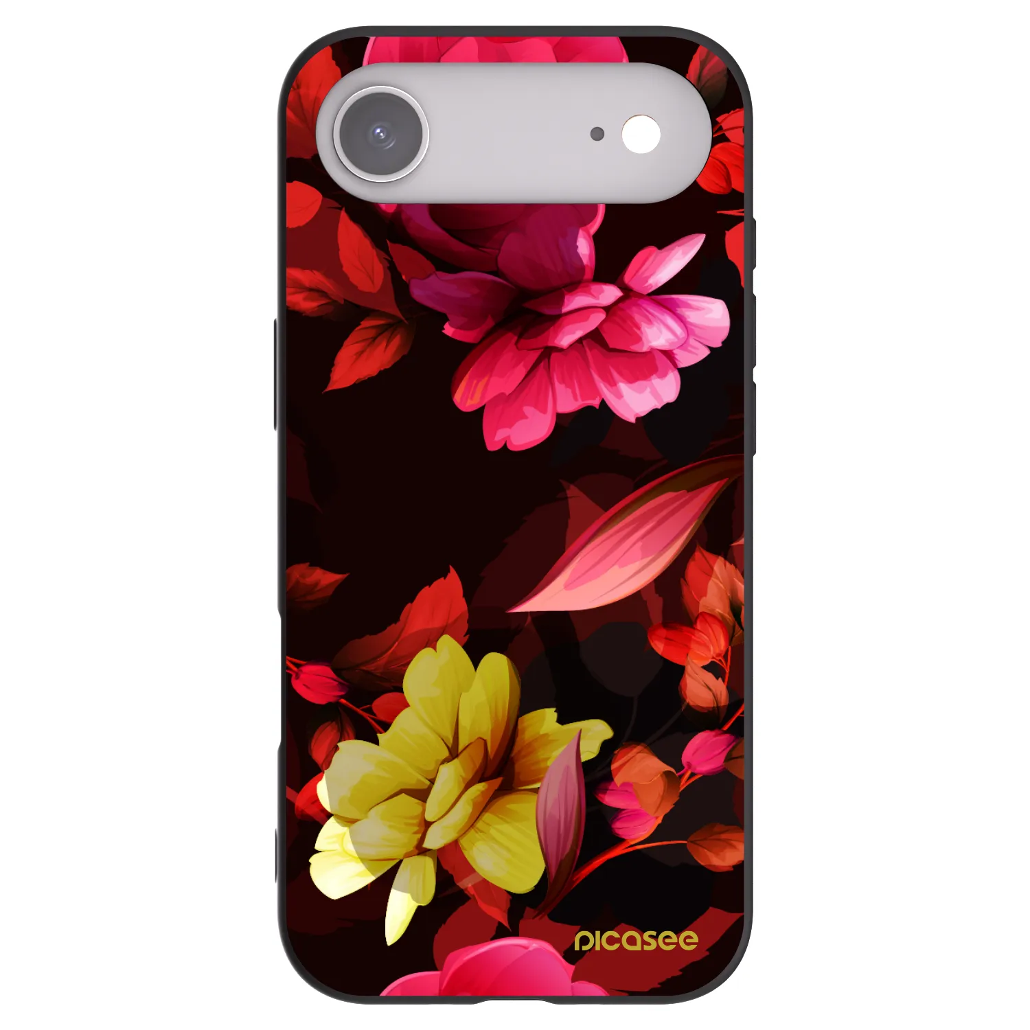 Picasee Μαύρη θήκη σιλικόνης για Apple iPhone Air - Dark Peonny