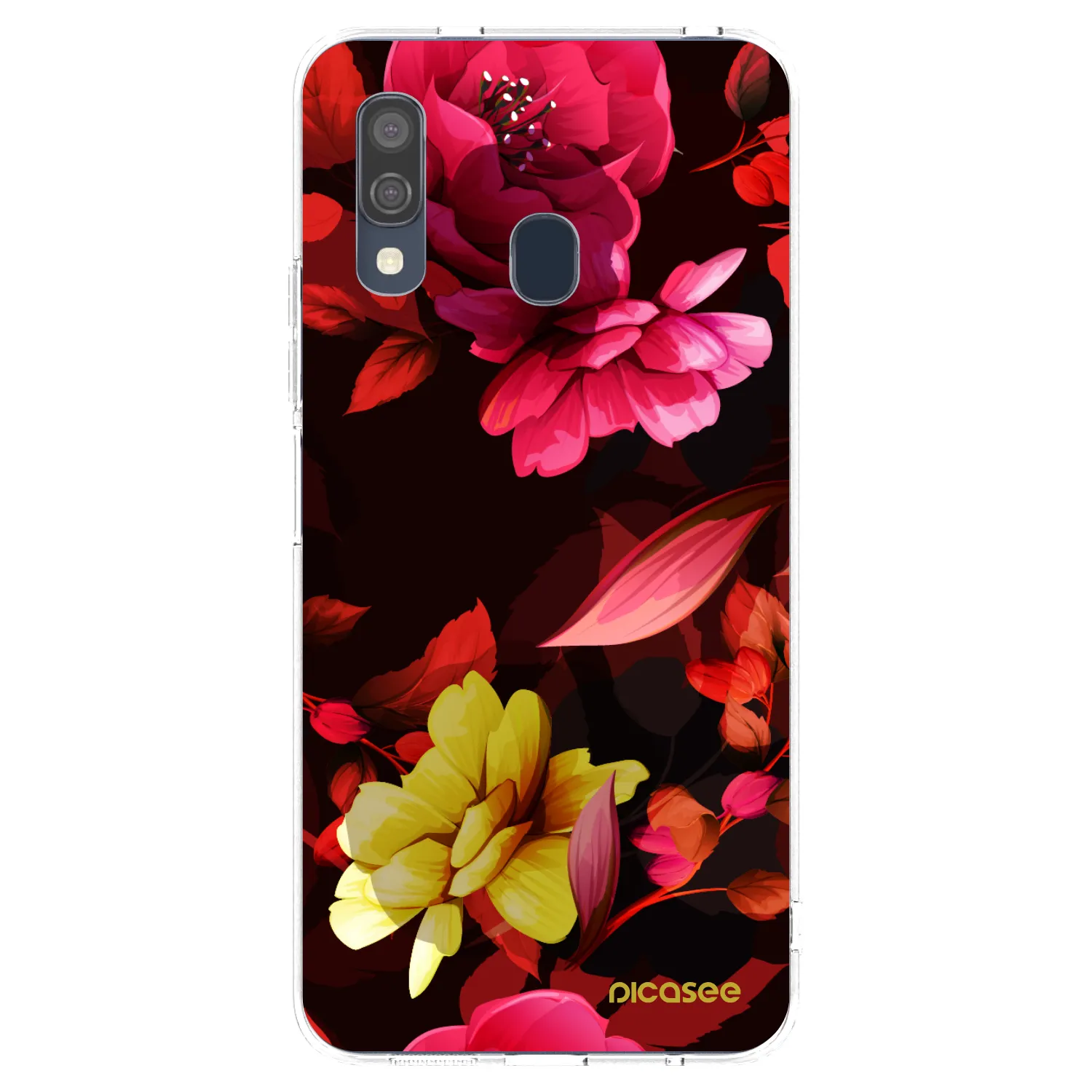 Picasee διαφανής θήκη σιλικόνης Samsung Galaxy A40 A405F - Dark Peonny