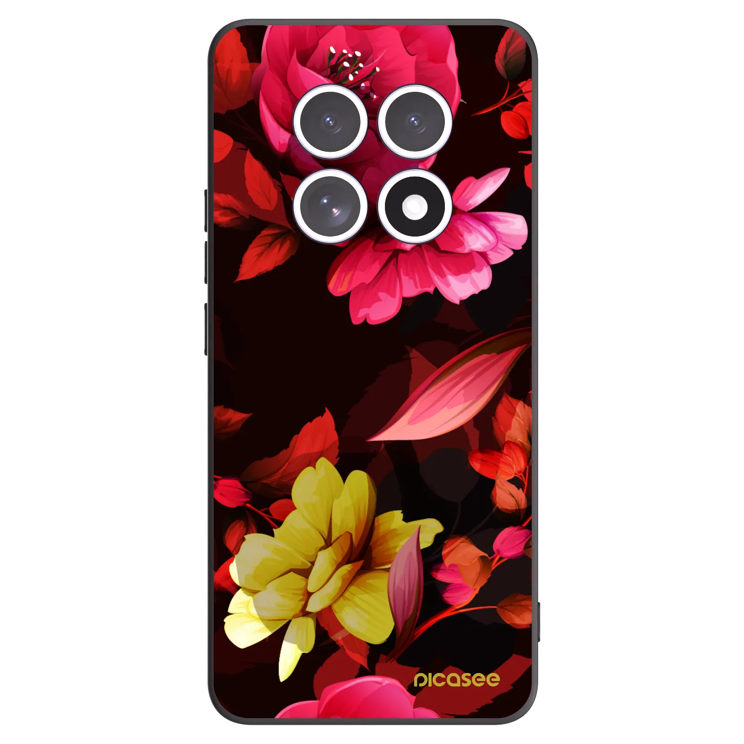 Picasee Μαύρη θήκη σιλικόνης για Xiaomi Redmi Note 15 - Dark Peonny