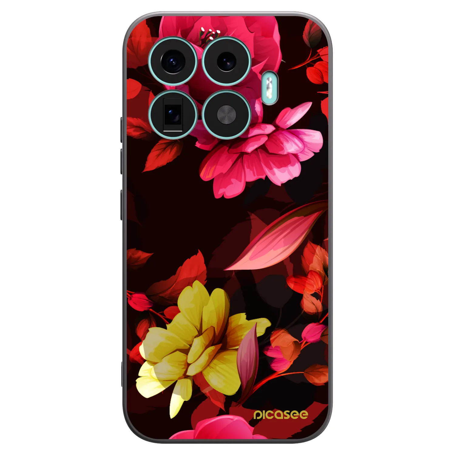 Picasee Μαύρη θήκη σιλικόνης για Xiaomi 17T - Dark Peonny