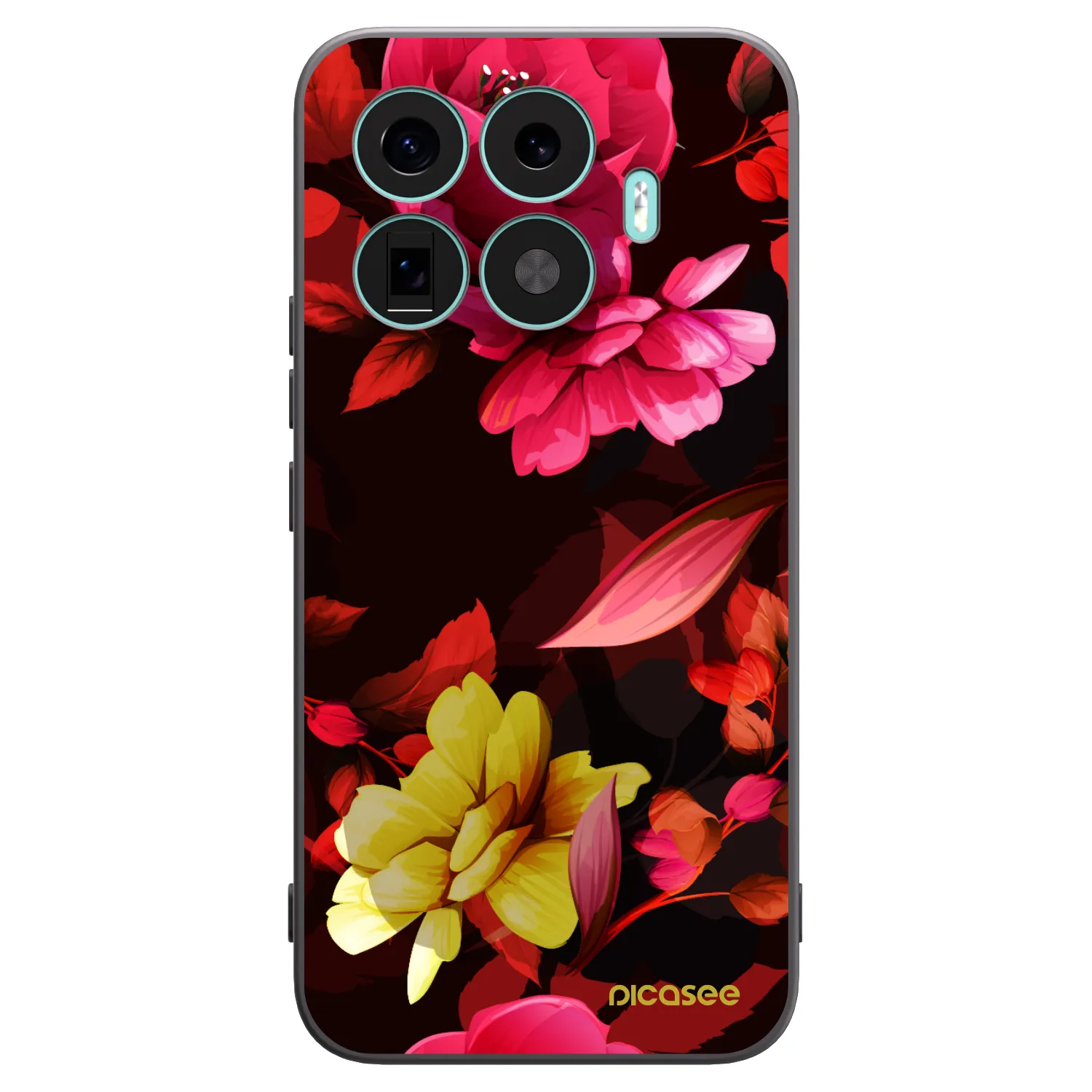 Picasee Μαύρη θήκη σιλικόνης για Xiaomi 17T Pro - Dark Peonny