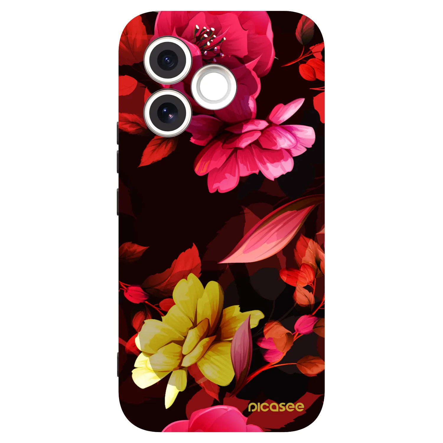 Picasee Μαύρη θήκη σιλικόνης για Honor 600 Lite - Dark Peonny