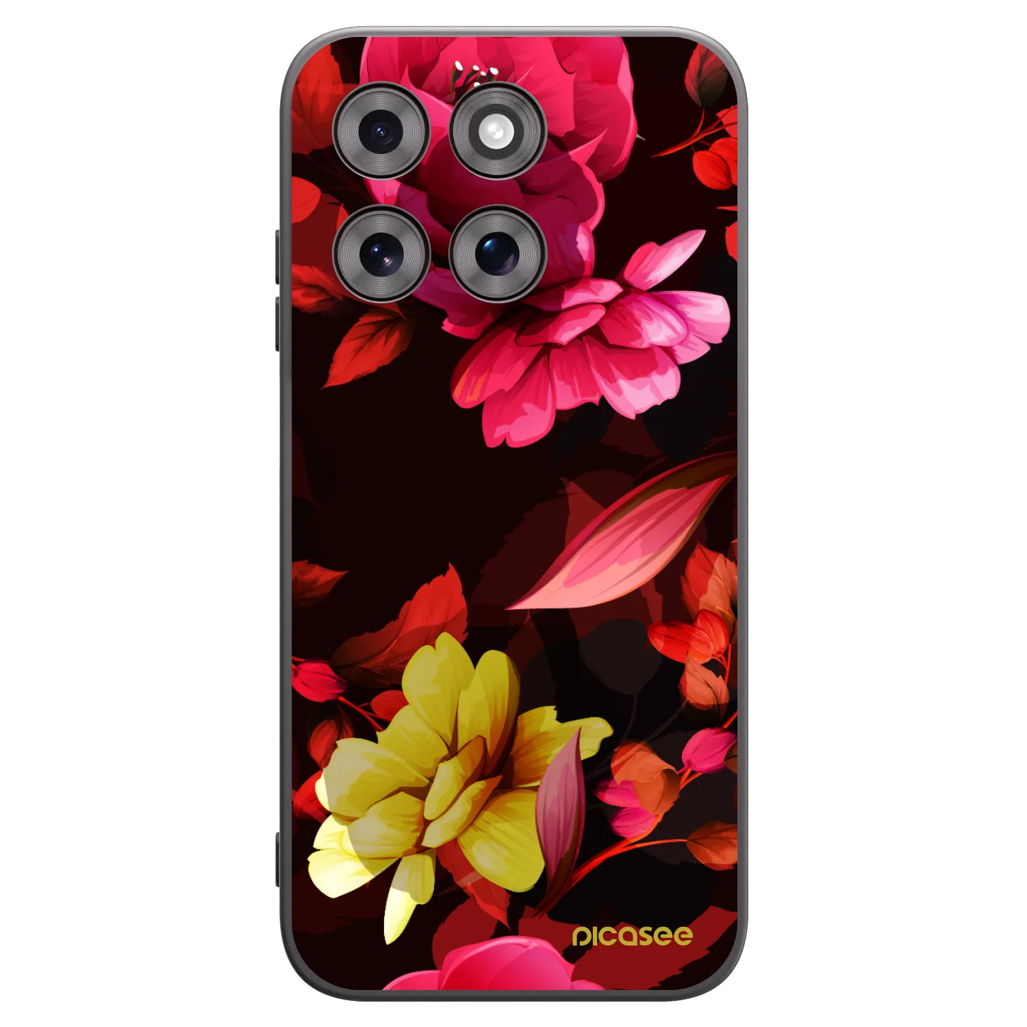 Picasee Μαύρη θήκη σιλικόνης για Motorola Moto G77 - Dark Peonny