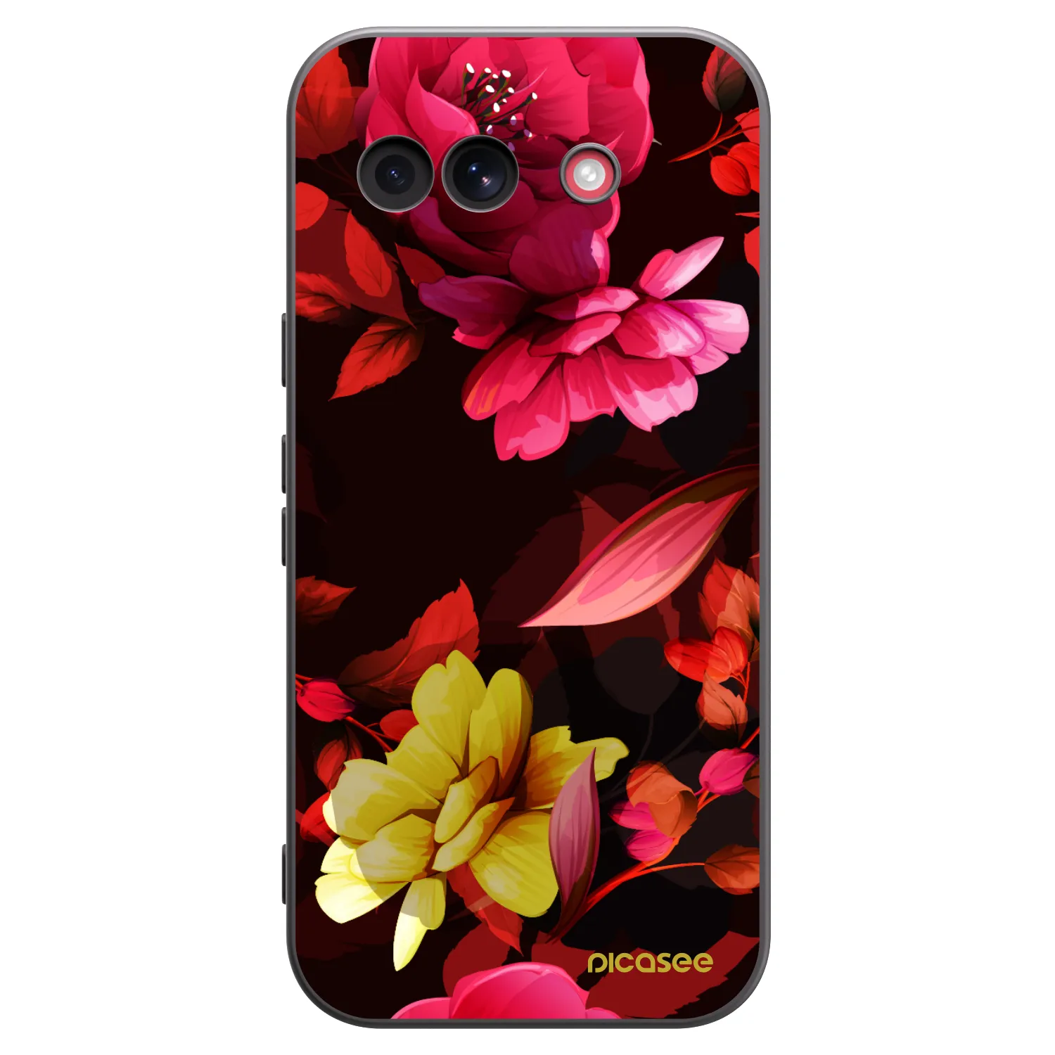 Picasee Μαύρη θήκη σιλικόνης για Google Pixel 10a - Dark Peonny