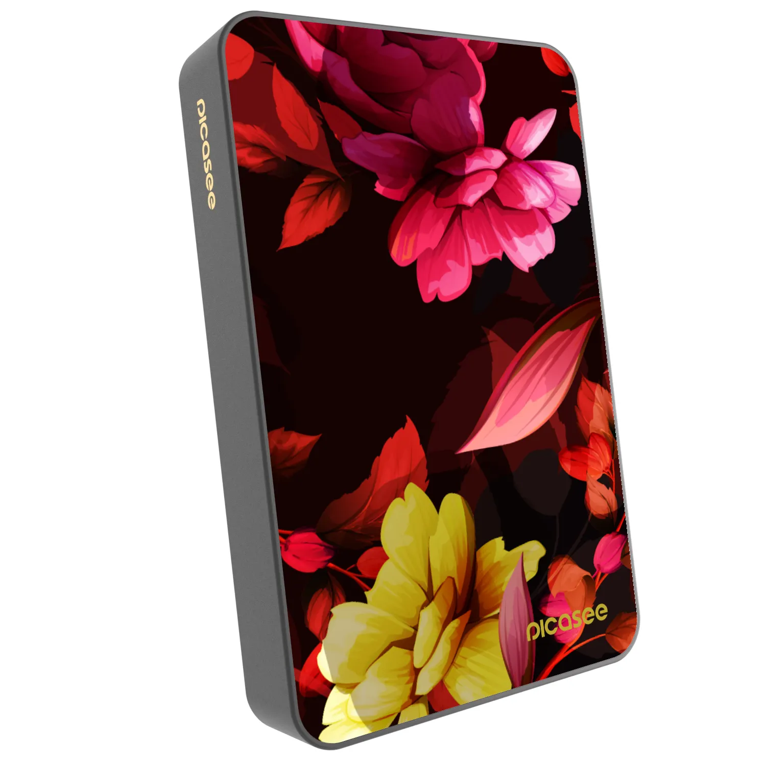 Picasee Powerbank με MagSafe 10 000 mAh Γκρί - Dark Peonny