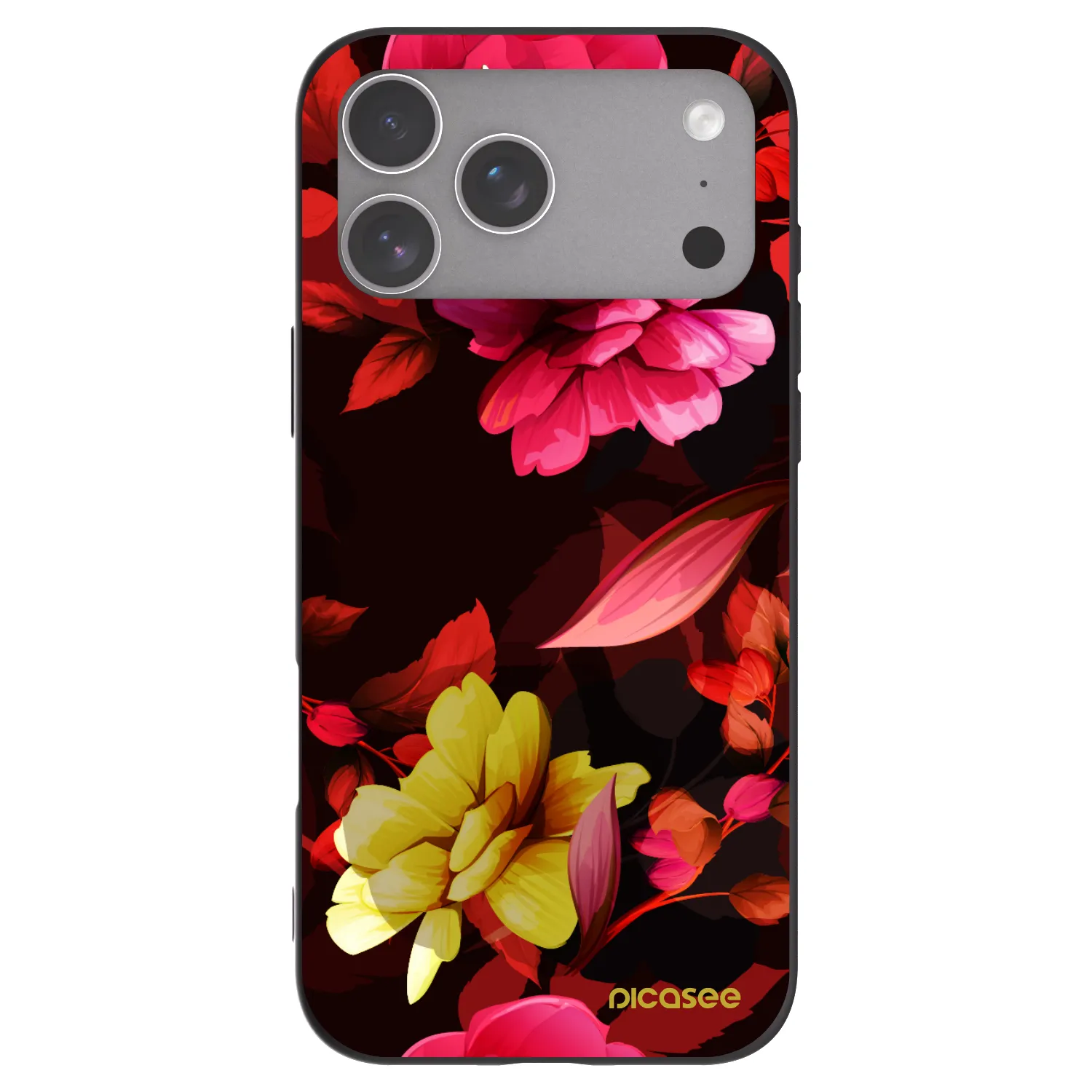 Picasee Μαύρη θήκη σιλικόνης για Apple iPhone 18 Pro Max - Dark Peonny