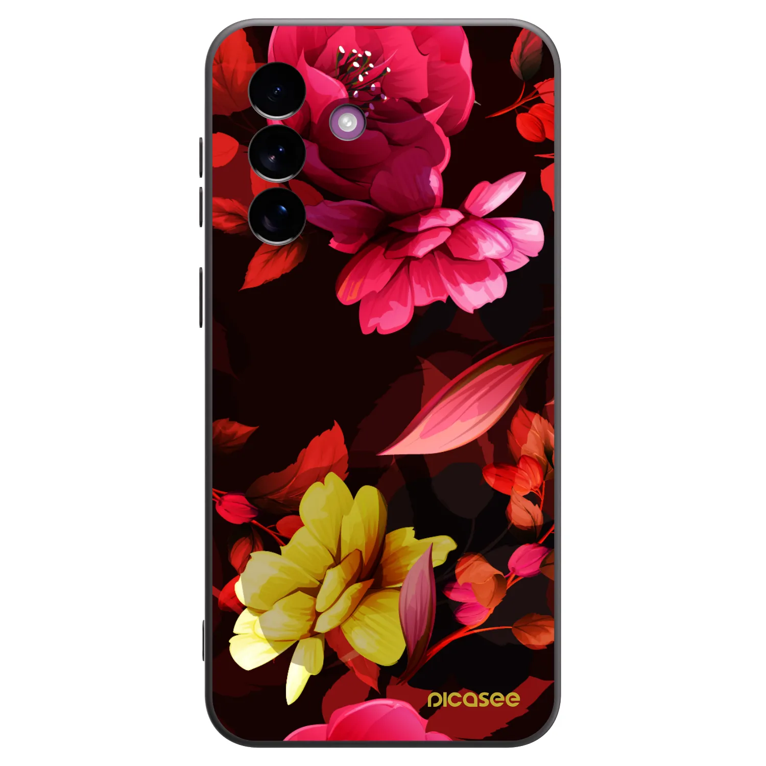 Picasee Μαύρη θήκη σιλικόνης για Samsung Galaxy A37 - Dark Peonny