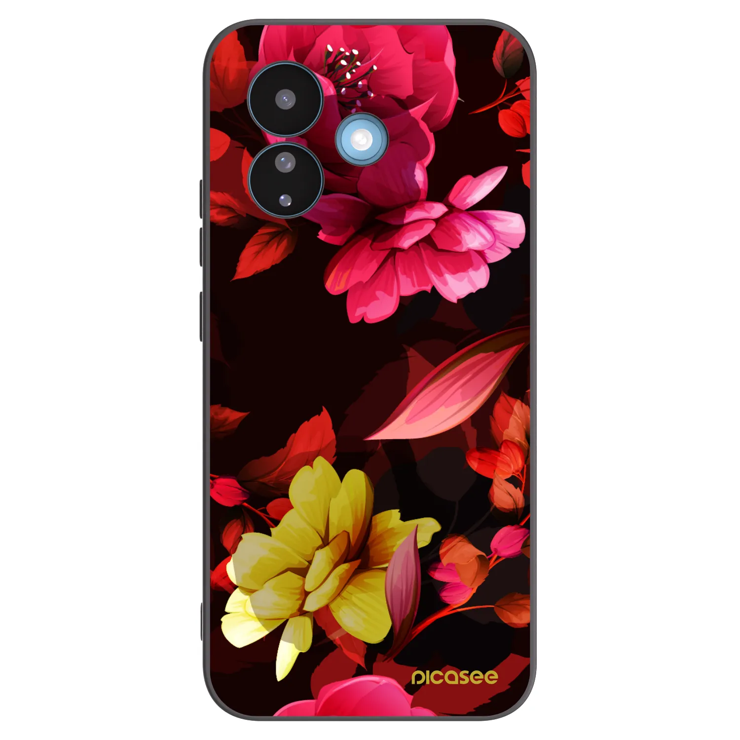 Picasee Μαύρη θήκη σιλικόνης για Xiaomi Redmi Note 17 Pro 5G - Dark Peonny
